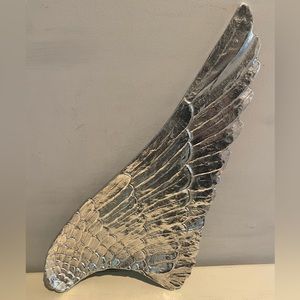 LARGE ALUMINUM ANGEL WING TRAY OR WALL DECORATION 21x9.5”